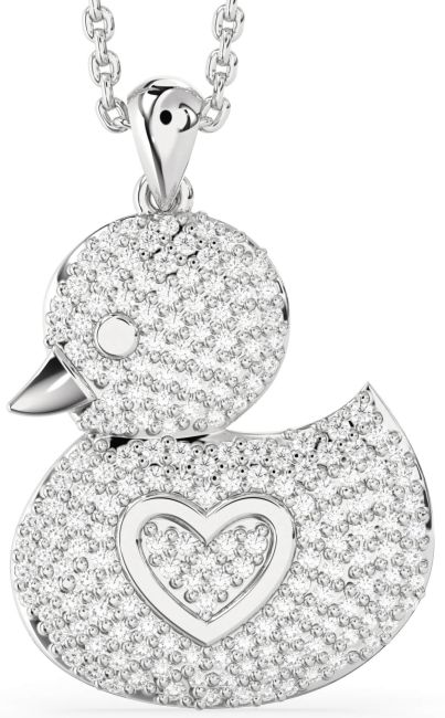 Diamond Silver Bird Necklace