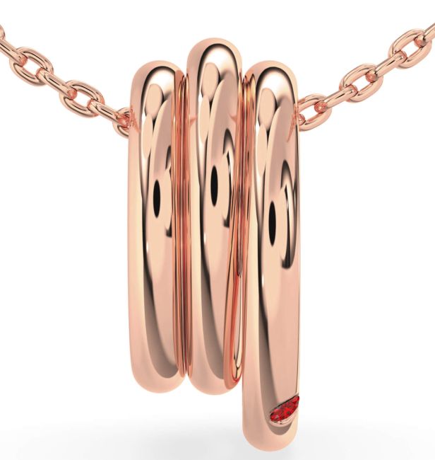 Ruby Rose Gold Circle Necklace