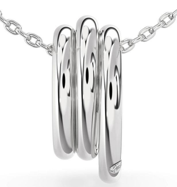 Diamond Platinum Circle Necklace