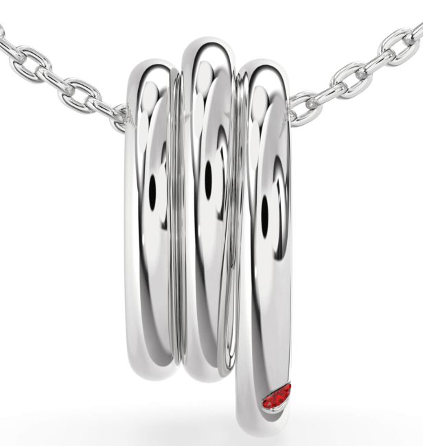 Ruby Platinum Circle Necklace