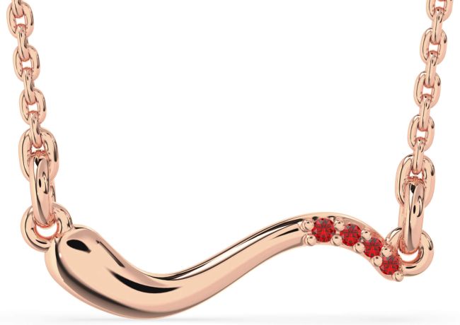 Ruby Rose Gold Snake Necklace
