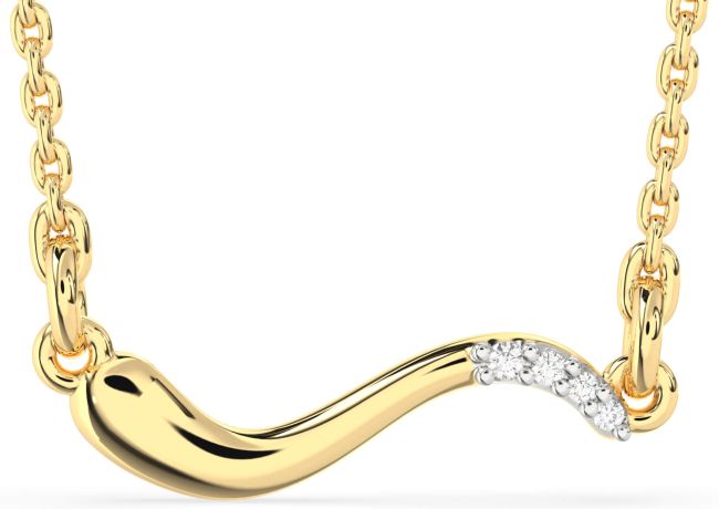 Diamond Gold Silver Snake Necklace