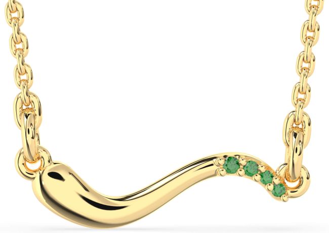 Emerald Gold Snake Necklace