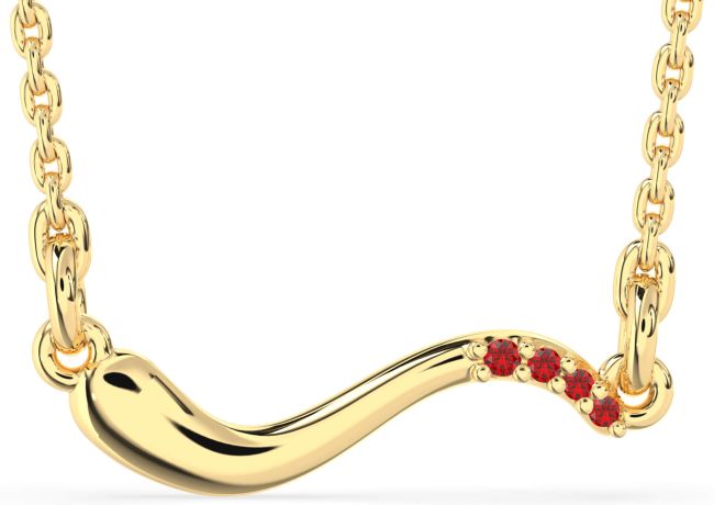 Ruby Gold Snake Necklace