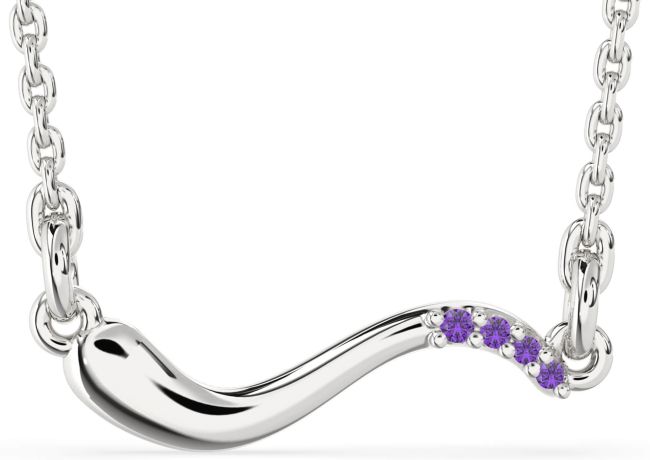 Amethyst Silver Snake Necklace