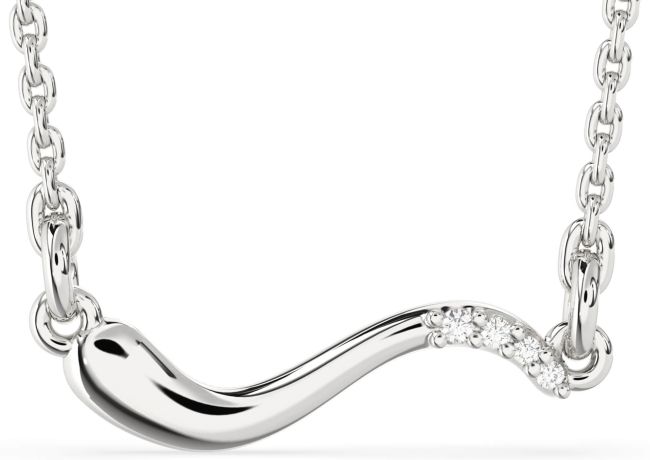 Diamond Platinum Snake Necklace