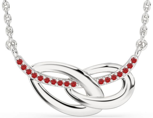 Ruby Platinum Interlock Necklace