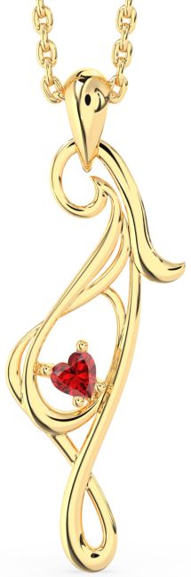 Ruby Gold Heart Necklace