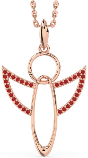Ruby Rose Gold Silver Angel Necklace