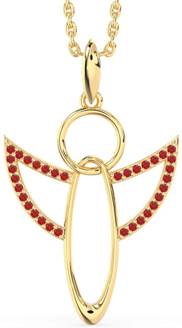 Ruby Gold Angel Necklace