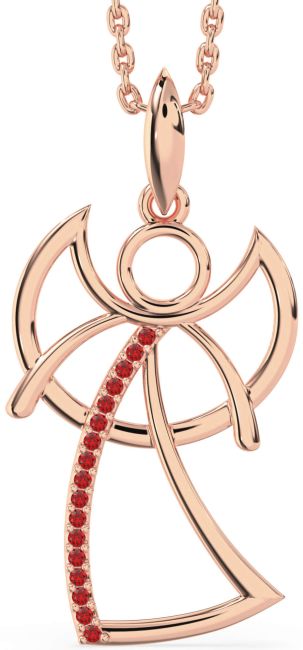Ruby Rose Gold Silver Angel Necklace
