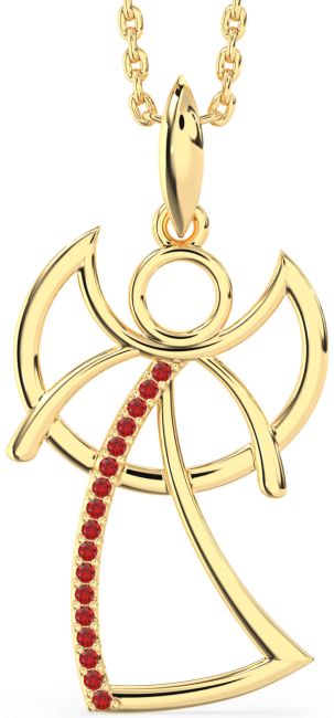 Ruby Gold Angel Necklace