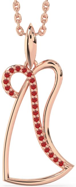 Ruby Rose Gold Angel Necklace