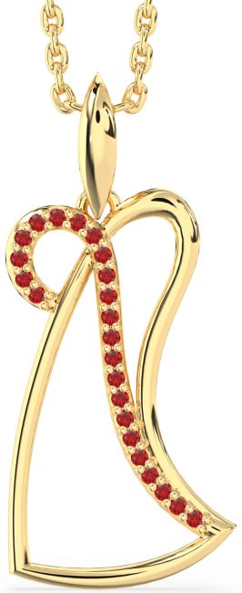 Ruby Gold Angel Necklace