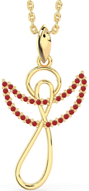 Ruby Gold Angel Infinity Necklace
