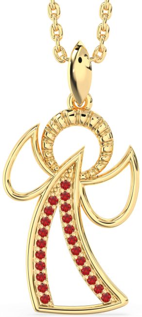 Ruby Gold Angel Necklace