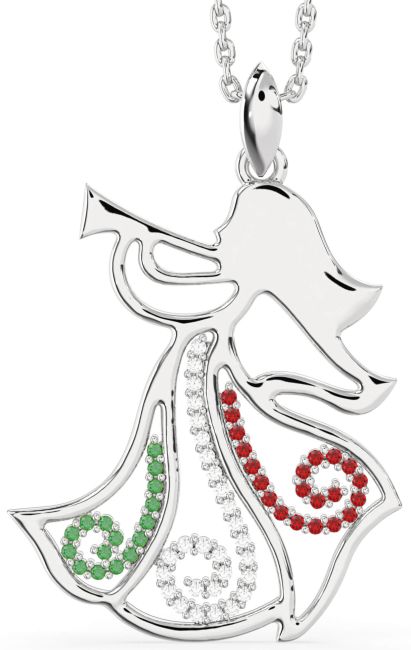 Large Platinum Angel Necklace