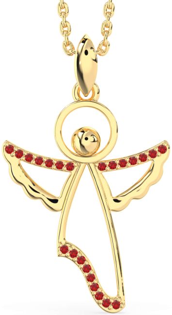 Ruby Gold Angel Necklace