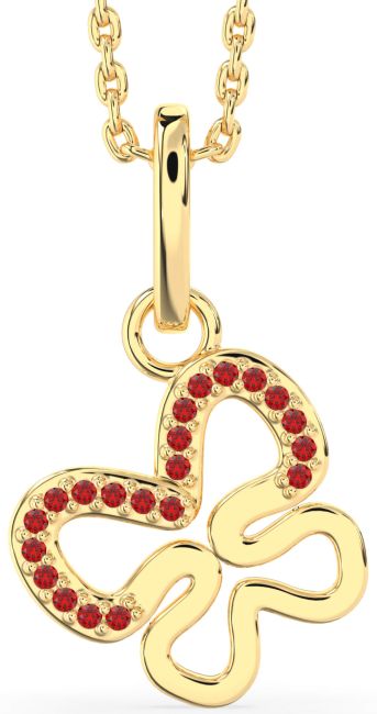 Ruby Gold Butterfly Necklace