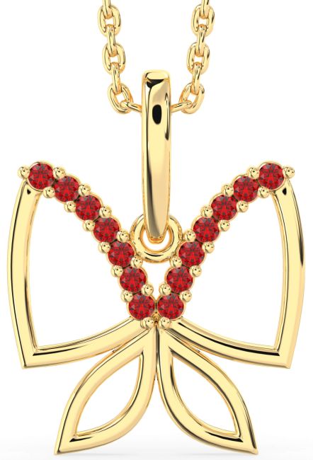 Ruby Gold Butterfly Necklace