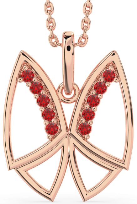 Ruby Rose Gold Silver Butterfly Necklace