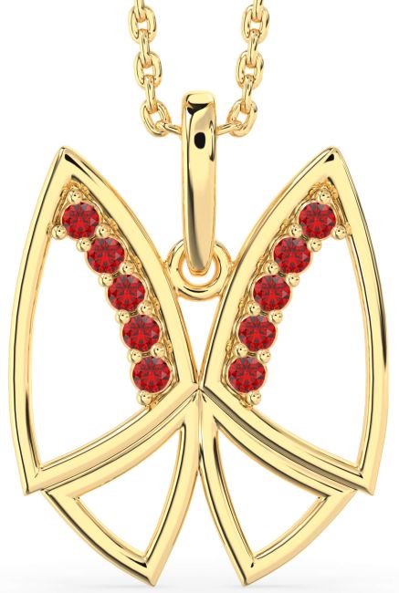 Ruby Gold Butterfly Necklace