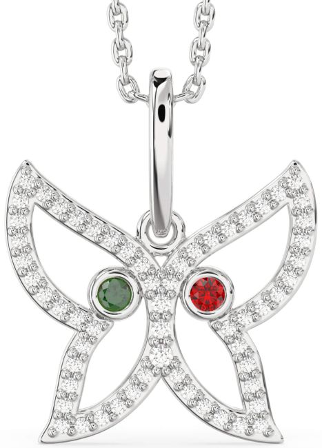 Diamond Silver Butterfly Necklace