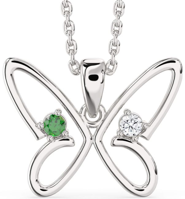 Platinum Butterfly Necklace