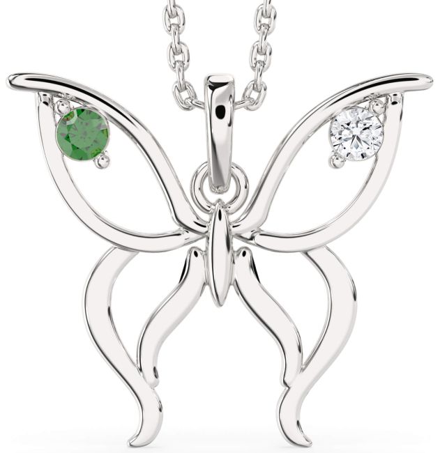 Large Silver Butterfly Necklace