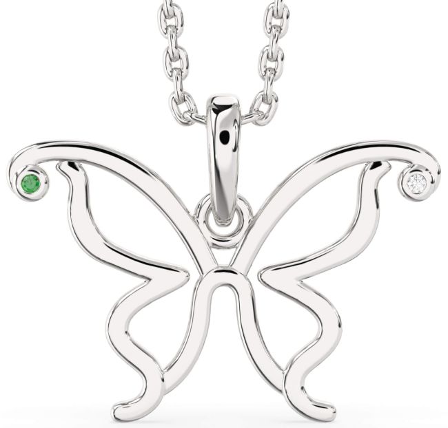 Platinum Butterfly Necklace