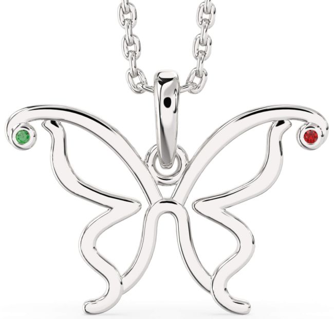 Platinum Butterfly Necklace