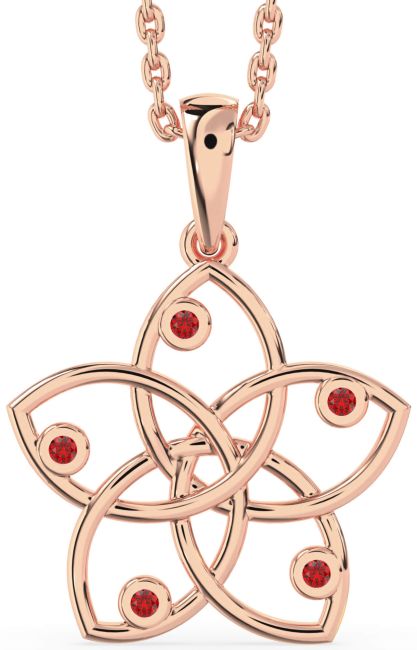 Ruby Rose Gold Silver Flower Necklace