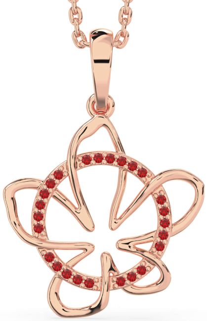 Ruby Rose Gold Flower Necklace