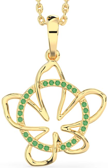 Emerald Gold Flower Necklace