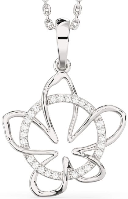 Diamond Platinum Flower Necklace