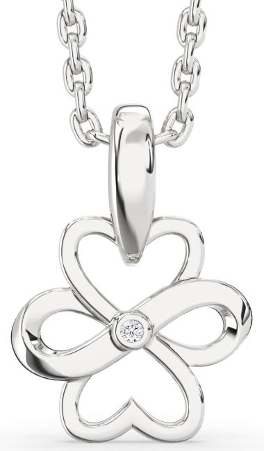Diamond Platinum Infinity Heart Necklace