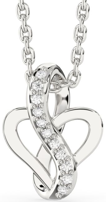 Diamond Platinum Infinity Heart Necklace