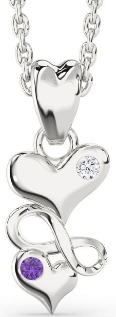 Silver Heart Infinity Necklace