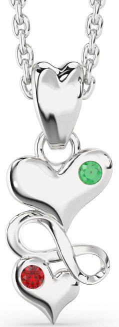 Silver Heart Infinity Necklace
