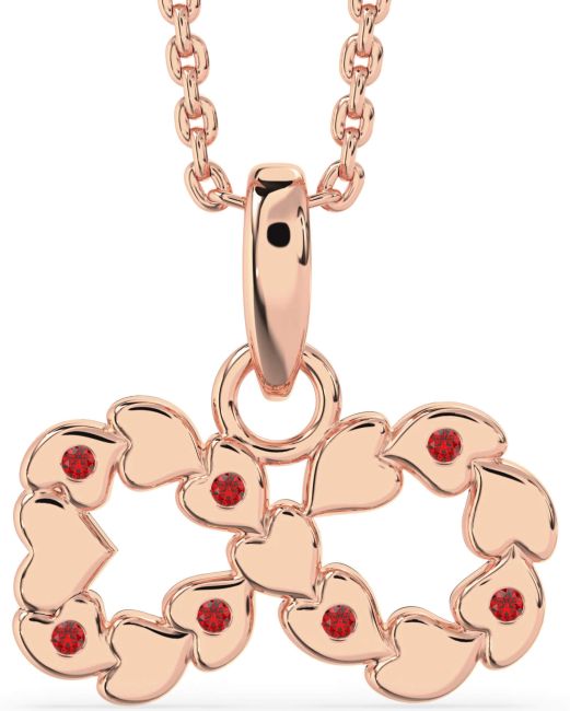 Ruby Rose Gold Infinity Heart Necklace