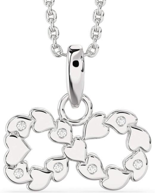 Diamond Silver Infinity Heart Necklace