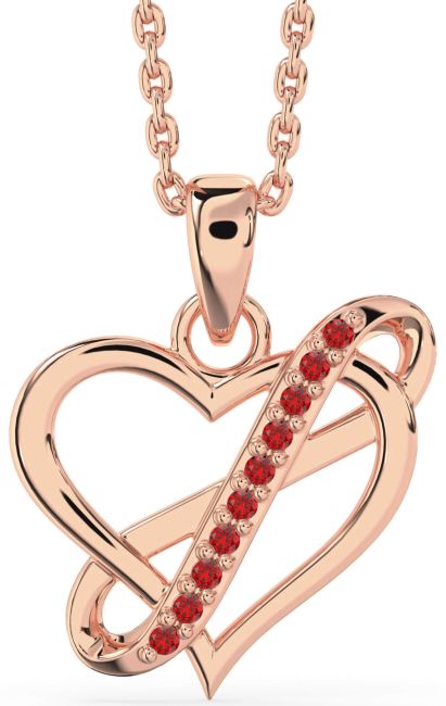 Ruby Rose Gold Infinity Heart Necklace
