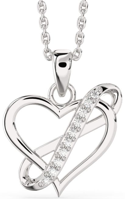 Diamond Silver Infinity Heart Necklace