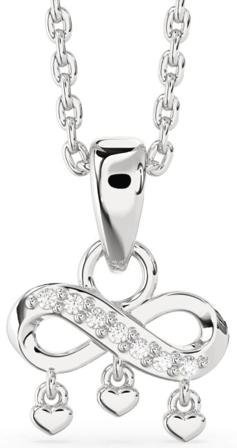 Diamond Silver Infinity Heart Necklace