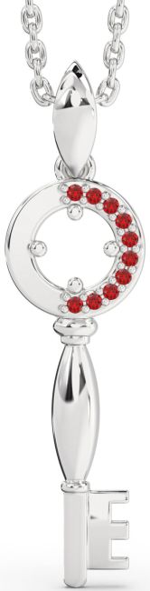 Ruby Platinum Key Necklace