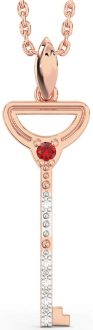 Ruby Rose Gold Key Necklace