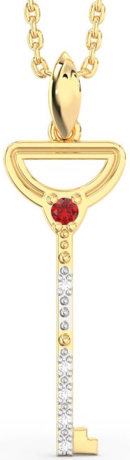 Ruby Gold Key Necklace