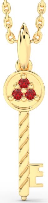 Ruby Gold Key Necklace