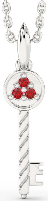 Ruby Platinum Key Necklace