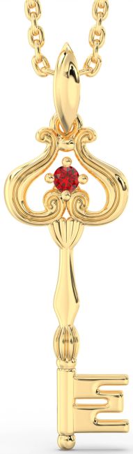 Ruby Gold Key Necklace